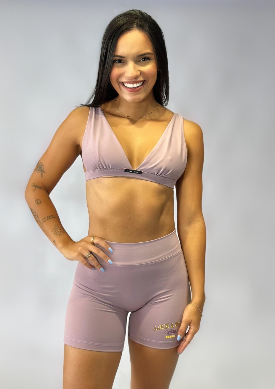 Short Meia Coxa Lilas Loca Latina