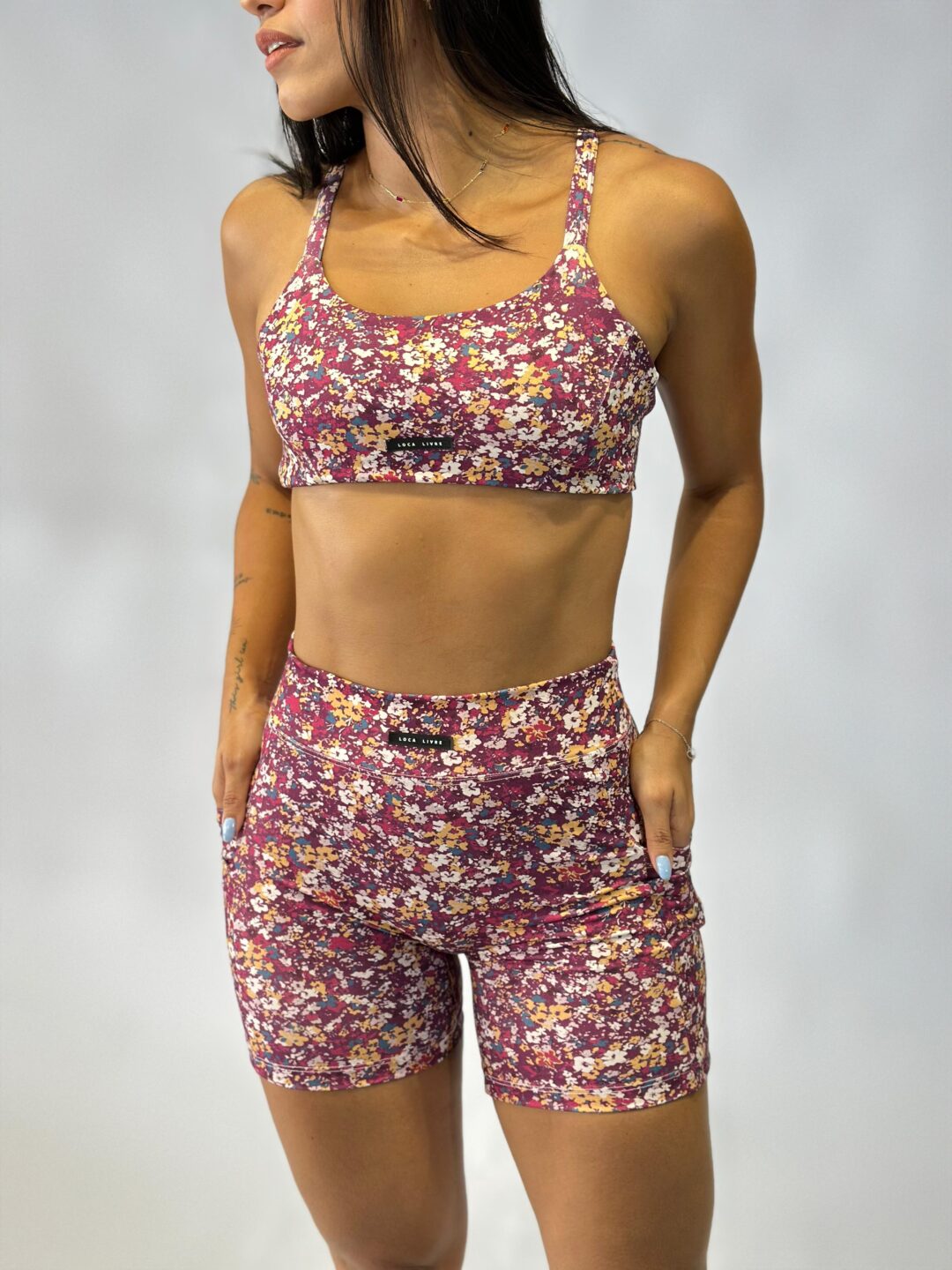 Short Meia Coxa C/Bolso Florido - Image 2