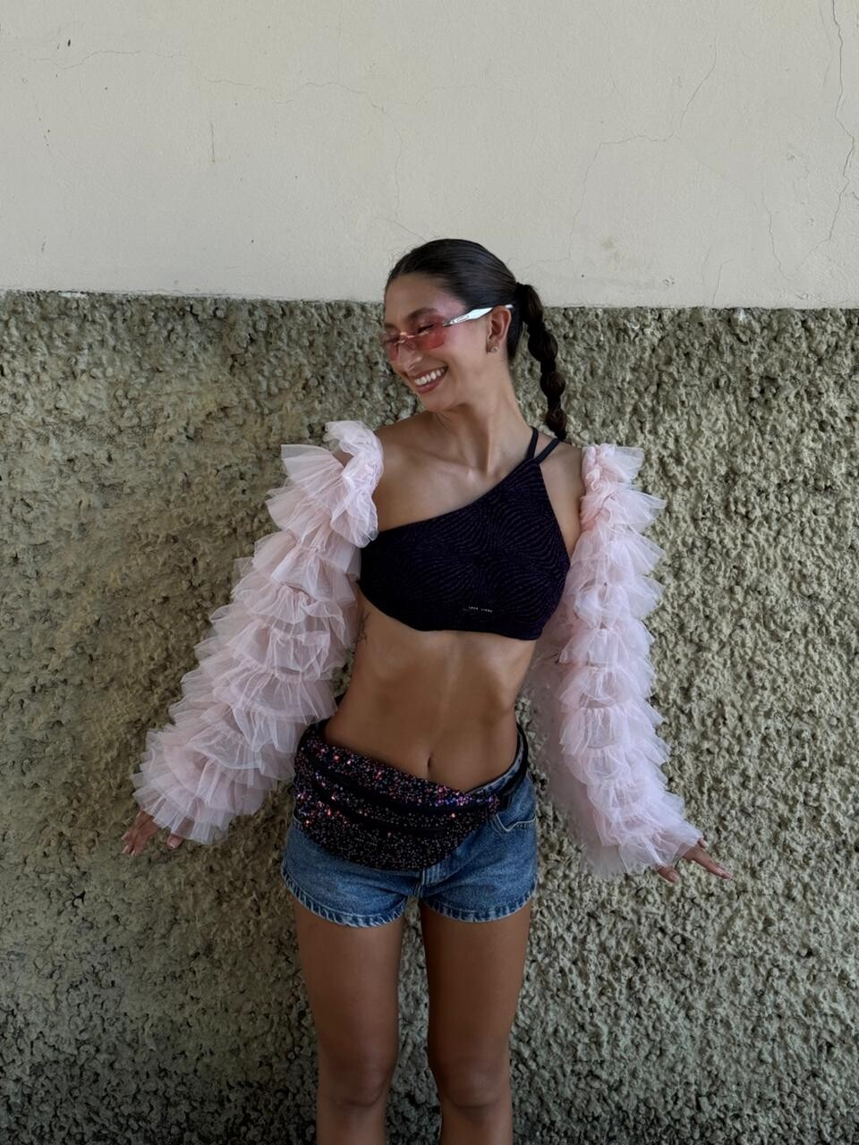 Top Brenda Brilhoso Roxo