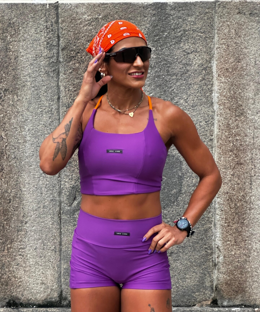 Top Alice Roxo c/ Laranja
